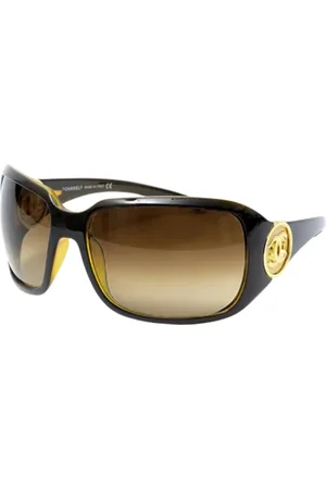CHANEL Pre-owned, Dames, Bruin, ONE Size, Tweed, Pre-owned Plastic sunglasses