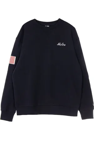 New Era Sweatshirts & Hoodies, Heren, Blauw, M, Lichtgewicht Crewneck Sweatshirt Navy