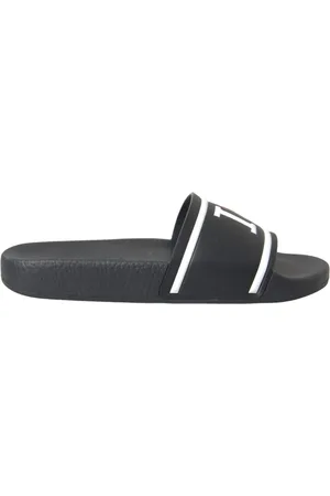 Dolce & Gabbana Schoenen, Dames, Zwart, 36 EU, Leer, Zwarte leren I Love D&G Slide Sandalen