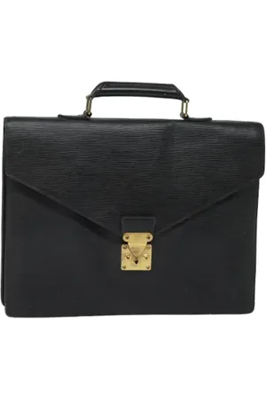 LOUIS VUITTON Pre-owned, Dames, Zwart, ONE Size, Leer, Pre-owned Leather briefcases