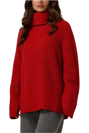 Neo Noir Truien, Dames, Rood, S, Rode Gebreide Blouse Maggie