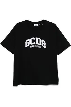 GCDS Tops, Heren, Zwart, S, Zwart Lounge Logo Oversize T-Shirt