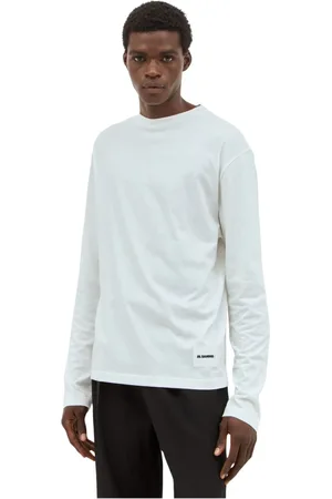 Jil Sander Tops, Heren, Wit, M, Katoen, Logo-Patch T-Shirt Set