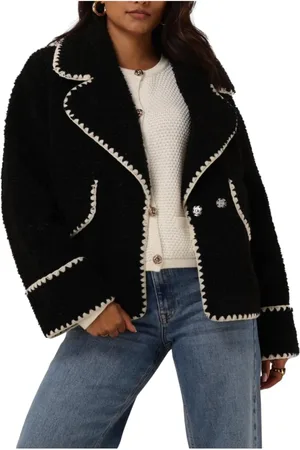 Object Jassen, Dames, Zwart, L, Trendy Zwarte Jas voor Vrouwen