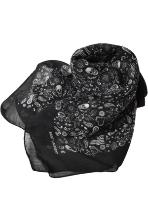 Saint Laurent Pre-owned, Dames, Zwart, ONE Size, Wol, Pre-owned Canvas scarves