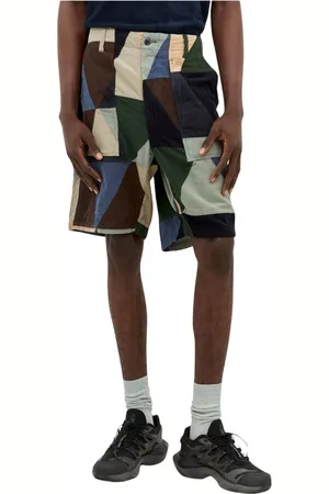 ENGINEERED GARMENTS Korte broeken, Heren, Veelkleurig, L, Katoen, Patchwork Katoenen Twill Shorts