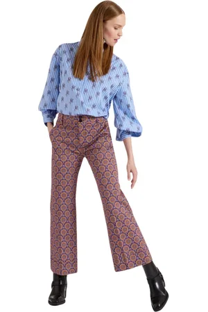 La DoubleJ Broeken, Dames, Veelkleurig, XS, Katoen, Sovereign Mini Print Flare Broek