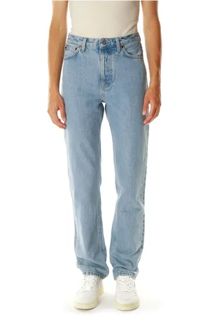Nudie Jeans Jeans, Dames, Blauw, W28 L32, Denim, High Waist Straight Fit Jeans