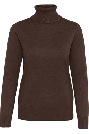 Saint Tropez Truien, Dames, Bruin, 2Xl, Donker Eiken Melange Rollneck Sweater