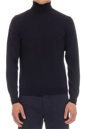 DRUMOHR Truien, Heren, Blauw, 2Xl, Wol, Blauwe Trui Extrafijne Wol Dolcevita