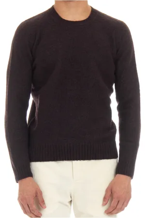 DRUMOHR Truien, Heren, Bruin, M, Wol, Bruine Wol Crewneck Sweater Zachte Touch