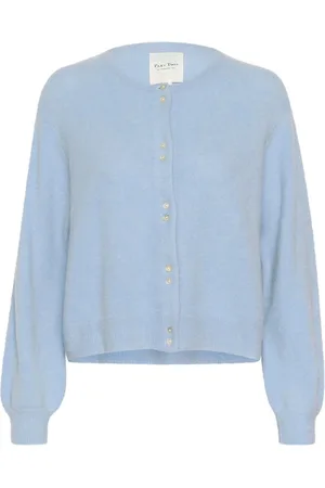 Part Two Truien, Dames, Blauw, M, Wol, Zachte Chambray Gebreide Trui Ninellpw Stijl