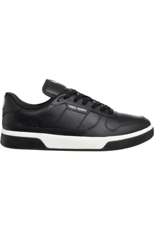 Fred Perry Schoenen, Heren, Zwart, 41 EU, Leer, Eenvoudige B300 Sneakers met Vetersluiting