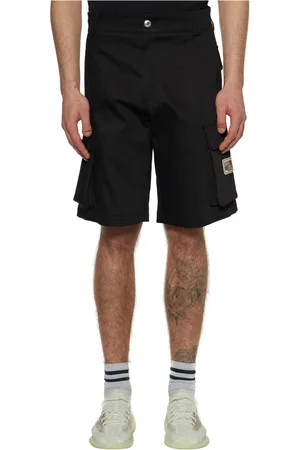 GCDS Korte broeken, Heren, Zwart, S, Katoen, Katoenen Cargo Bermuda Shorts