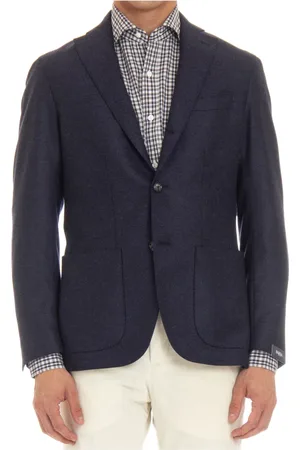 BARBA Pakken, Heren, Blauw, L, Blauw enkelknoopsjasje drie knopen