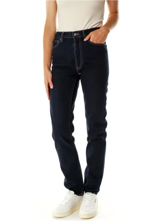 Nudie Jeans Jeans, Dames, Blauw, W31 L30, Denim, Hoge Taille Tapered Fit Jeans