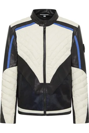 Carlo Colucci Jassen, Heren, Zwart, S, Leer, Unieke Badge Bikerjas