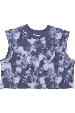 Nike Tops, Dames, Paars, M, Katoen, Wave Dye Crop Tank Top