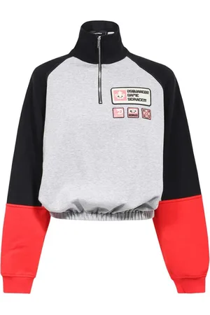 Dsquared2 Sweatshirts & Hoodies, Dames, Veelkleurig, S, Katoen, Katoenen Sweatshirt met Opstaande Kraag