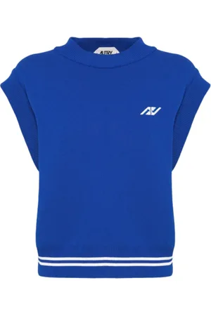 Autry Truien, Dames, Blauw, M, Nylon, Blauwe Jacks met Ribdetails