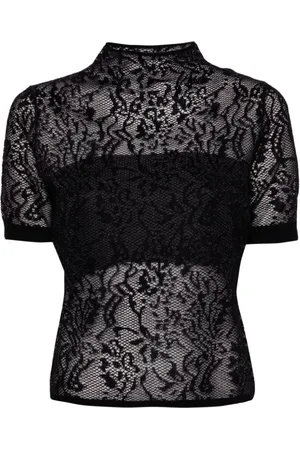 Twin-Set Blouses & Shirts, Dames, Zwart, S, Wol, Zwarte Sweatshirt Aw 24 Damesmode