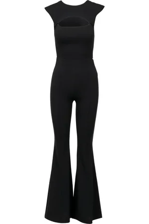ANIYE BY Jumpsuits & Playsuits, Dames, Zwart, M, Zwarte Flared Jumpsuit met Schoudervullingen