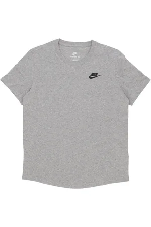 Nike Tops, Dames, Grijs, S, Katoen, Sportswear Club Tee Heather/Black T-shirt