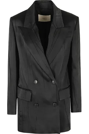 TELA Jassen, Dames, Zwart, S, Polyester, Zachte Gebreide Trui in Giuggiola Stijl