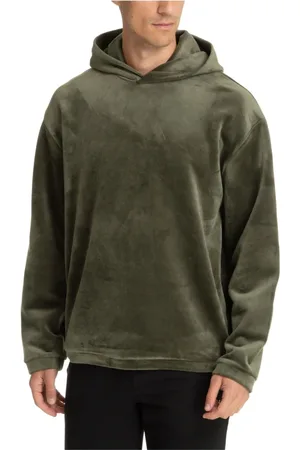 EA7 Sweatshirts & Hoodies, Heren, Groen, M, Polyester, Effen Logo Hoodie met Zakken