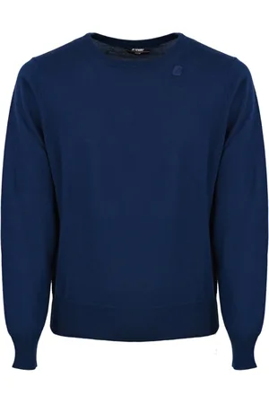 K-Way Truien, Heren, Blauw, S, Wol, Wollen Trui Lange Mouw Ronde Hals