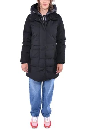 Woolrich Mantels, Dames, Zwart, L, Polyester, 2-in-1 Puffy Parka