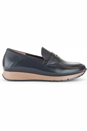Gabor Schoenen, Dames, Zwart, 40 1/2 EU, Leer, Zwarte Leren Casual Schoenen