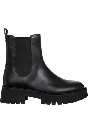 Michael Kors Schoenen, Dames, Zwart, 38 1/2 EU, Leer, Enkellaarzen Effen Sluiting