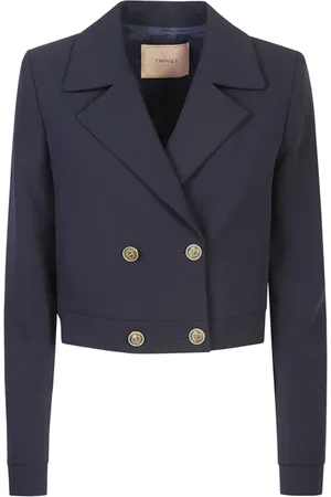 Twin-Set Jassen, Dames, Blauw, S, Polyester, Blauwe dameskleding Aw 24