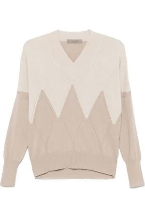D.EXTERIOR Truien, Dames, , M, Wol, Geruite Wol Kasjmier Trui