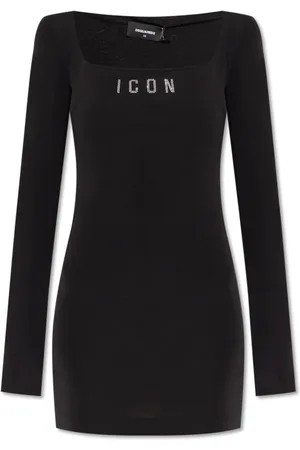 Dsquared2 Kleedjes, Dames, Zwart, S, Jurk met Logo