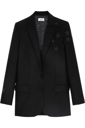 Zadig & Voltaire Jassen, Dames, Zwart, L, Ster Perm Blazer