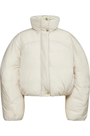 Jacquemus Jassen, Dames, Wit, S, Nylon, Korte Gewatteerde Nylonjas