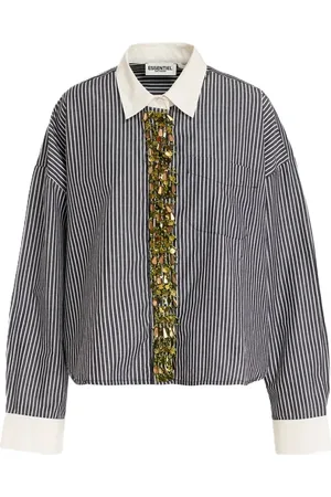 Essentiel Antwerp Blouses & Shirts, Dames, Veelkleurig, L, Pailletten, Boxy Fit Shirt met Pailletten en Parels