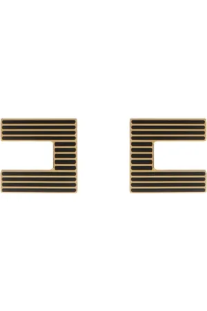 Elisabetta Franchi Accessoires, Dames, Zwart, ONE Size, Logo Oorbellen