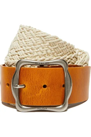 Max Mara Accessoires, Dames, Bruin, M, Katoen, Gevlochten katoenen riem