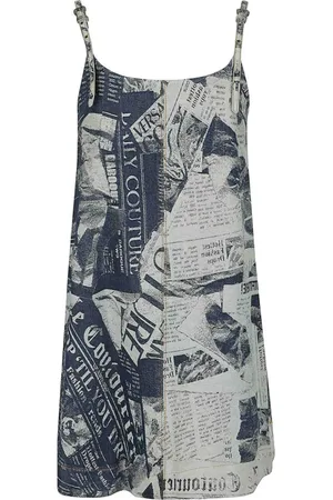 VERSACE Kleedjes, Dames, Blauw, M, Designer Jeans Collectie