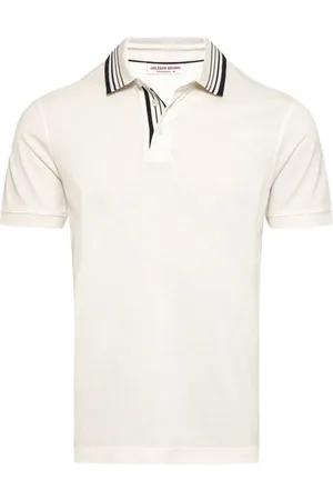 Orlebar Brown Tops, Heren, , L, Klassieke Polo Shirt in Wit Zand