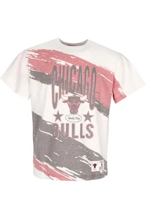 Mitchell & Ness Tops, Heren, Veelkleurig, M, Katoen, Chicago Bulls Paintbrush Tee