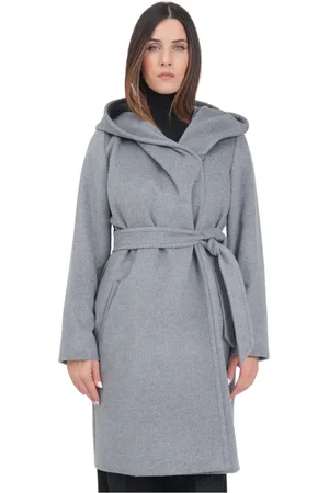 Max Mara Mantels, Dames, Grijs, S, Wol, Grijze Wollen Jas Newmang Stijl
