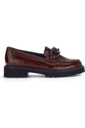 Gabor Schoenen, Dames, Rood, 43 EU, Leer, Bordeaux Patent Loafers