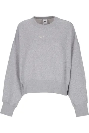 Nike Sweatshirts & Hoodies, Dames, Grijs, L, Katoen, Cropped Crewneck Sweatshirt Phoenix Fleece