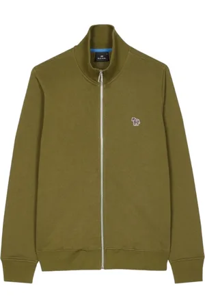 Paul Smith Sweatshirts & Hoodies, Heren, Groen, L, Katoen, Zebra Logo Zip Sweatshirt