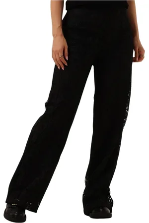 Twin-Set Broeken, Dames, Zwart, S, Zwarte Elegante Pantalon