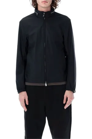 Emporio Armani Jassen, Heren, Zwart, M, Polyester, Stijlvolle Blouson Jas